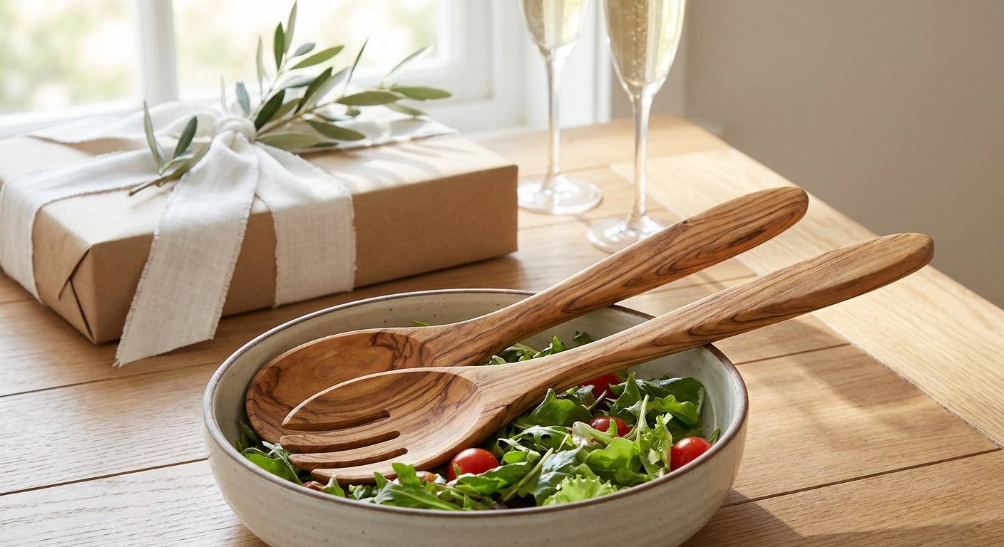Olivenholz-Salatbesteck als Hochzeitsgeschenk 2026