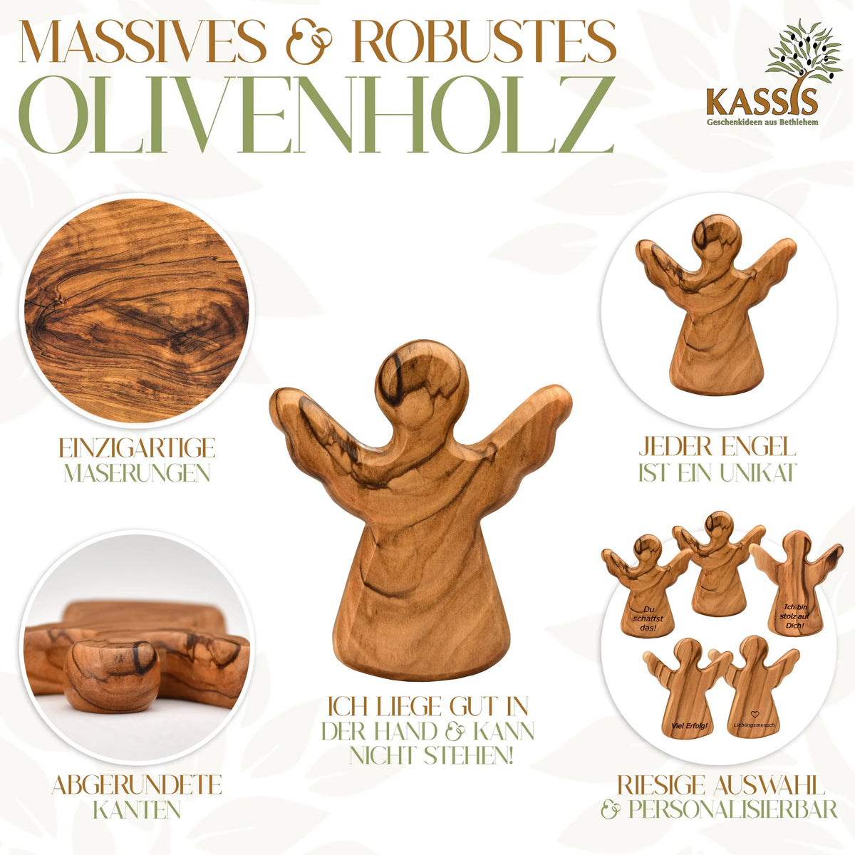 Schutzengel Handschmeichler Glücksbringer Aus Olivenholz Als Geschenk Kassis Geschenkartikel Gmbh 