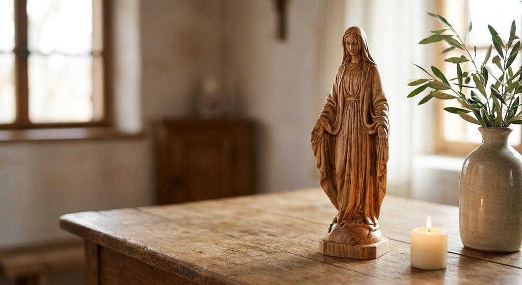 Marienfigur aus Olivenholz für den Hausaltar 2026