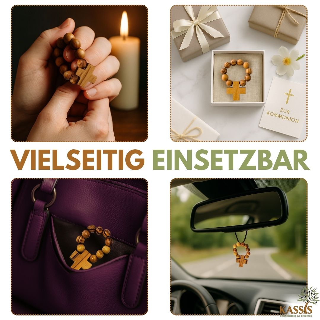 Olivenholz Fingerrosenkranz aus Bethlehem