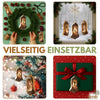 Weihnachtsdeko Baumschmuck Krippe in Glocke mit Rinde 3er Set