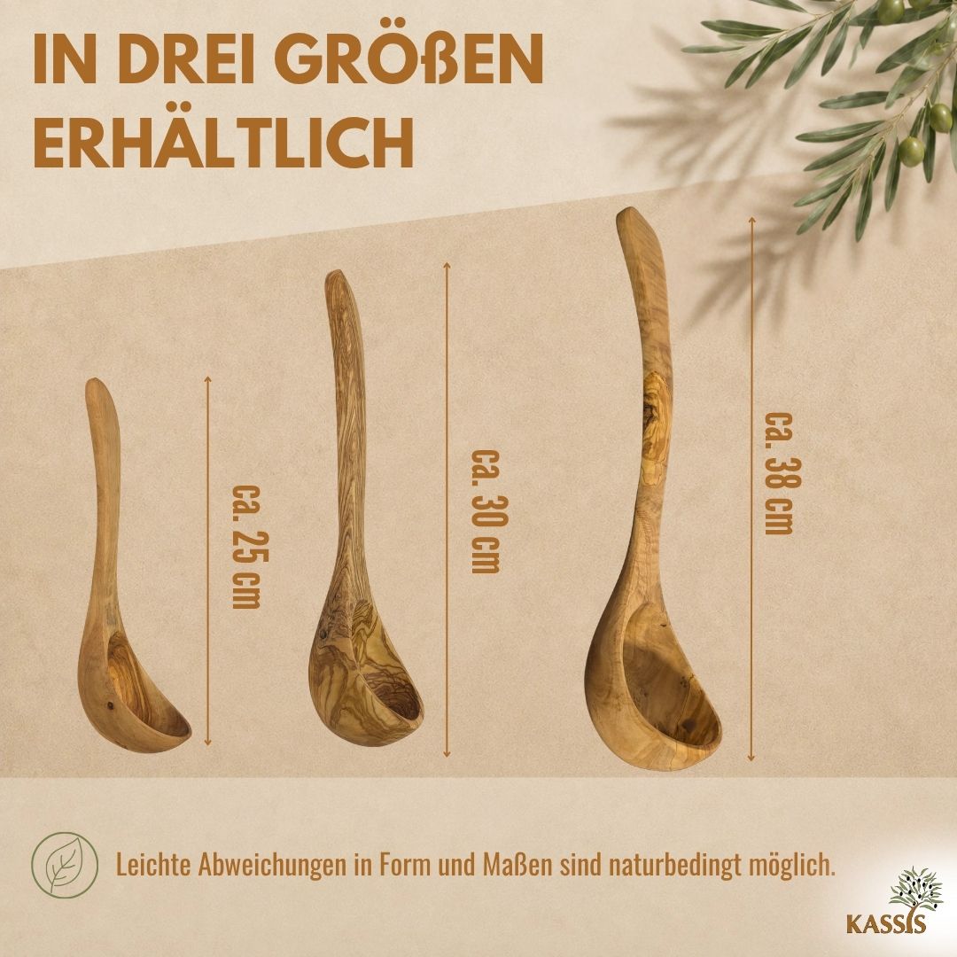 Schöpfkelle aus Olivenholz | Suppenkelle & Servierkelle