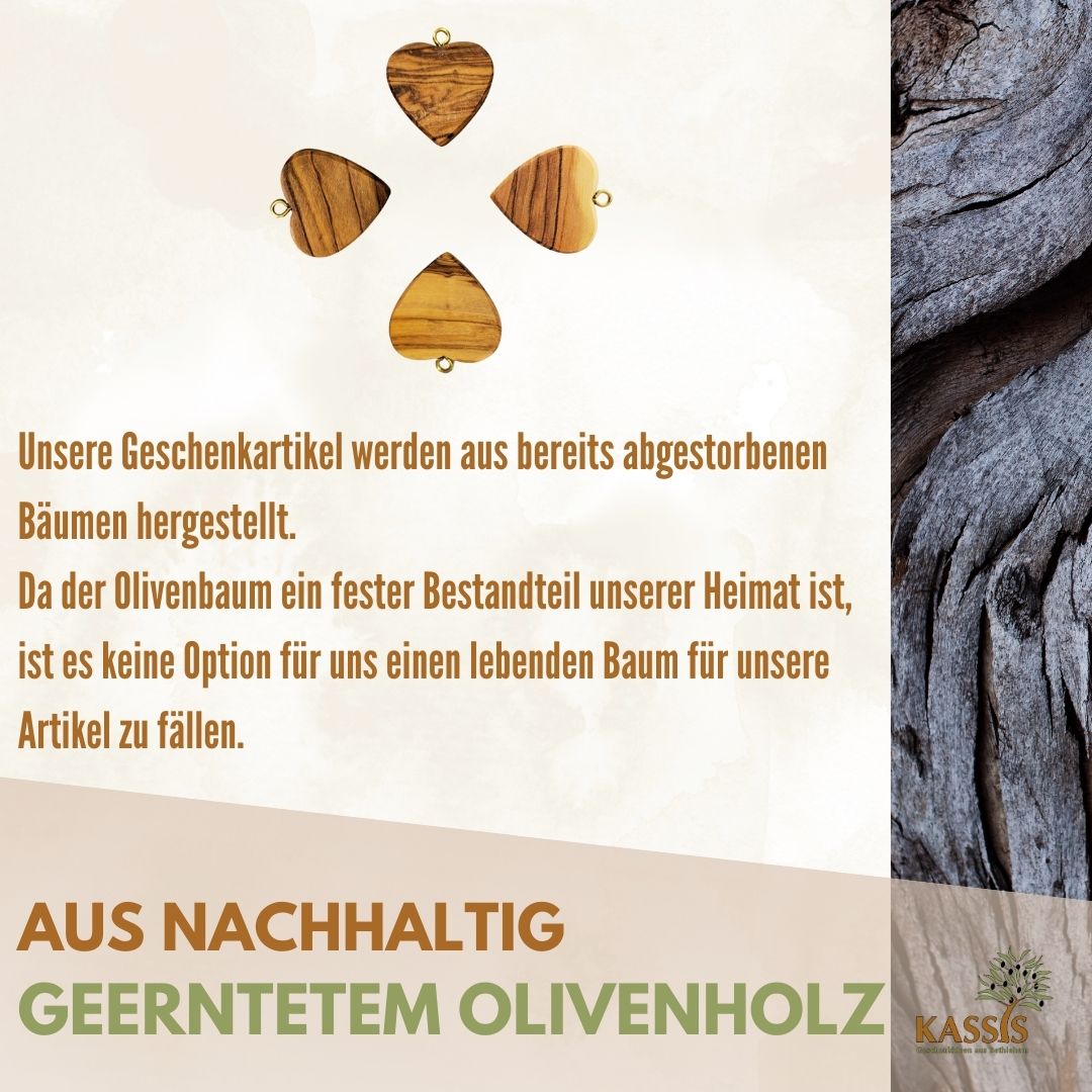 Herz Kettenanhänger aus Olivenholz 2,5 x 3cm