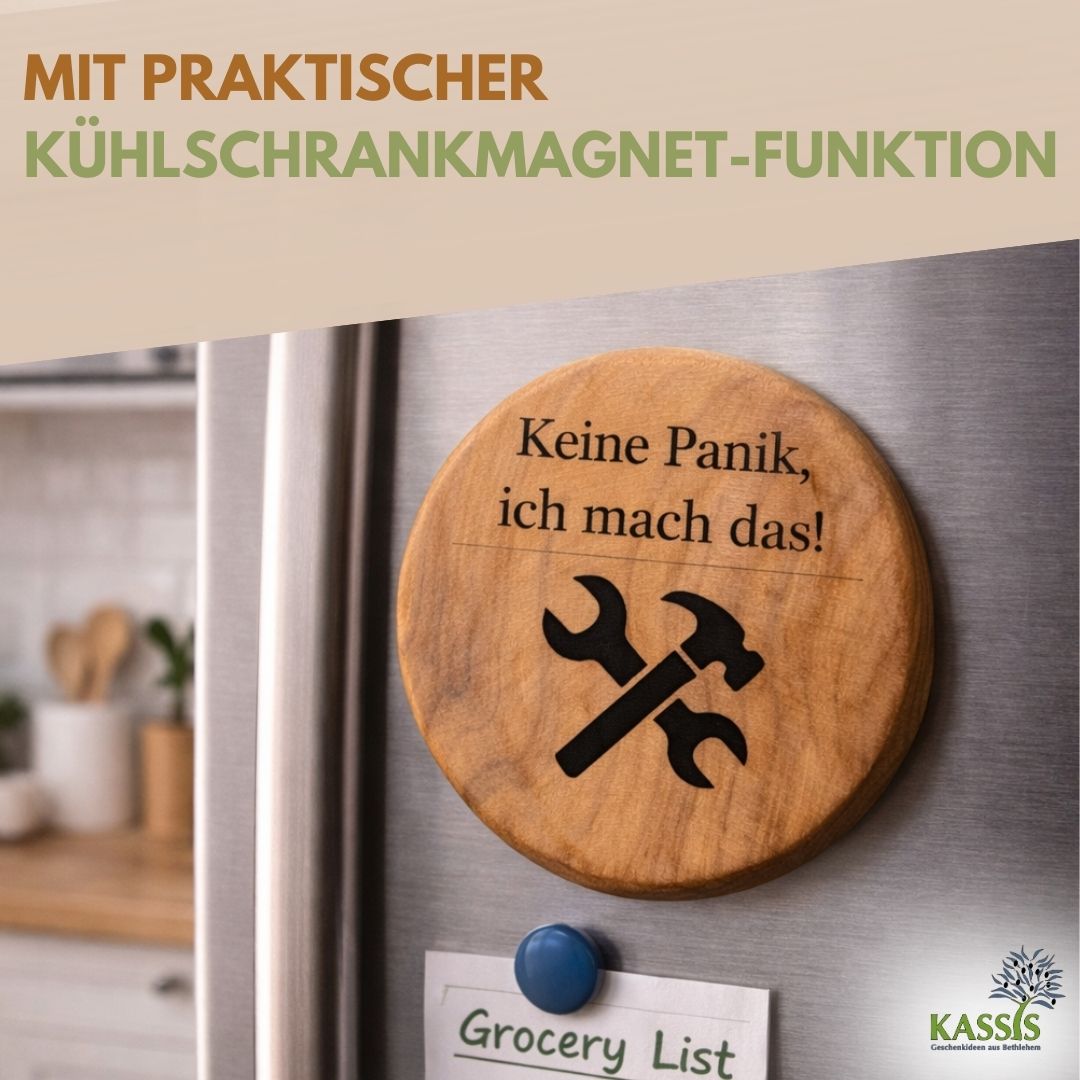 Personalisierter Flaschenöffner aus Olivenholz mit Gravur & Magnet | Geschenk für Männer, Vatertag, Geburtstag