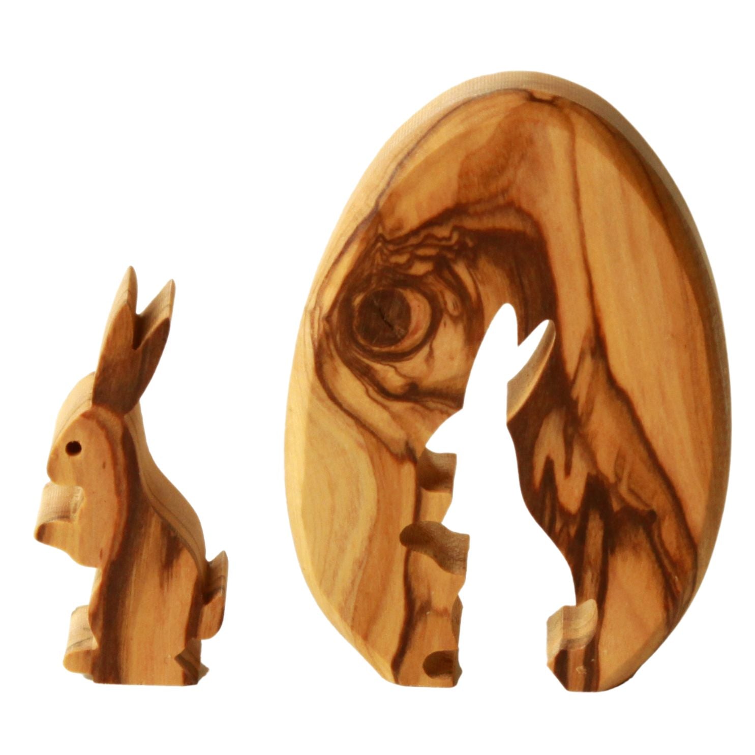 Osterhase im Ei aus Olivenholz | Liebevolle Tischdeko & Osterdeko für Frühling und Ostern