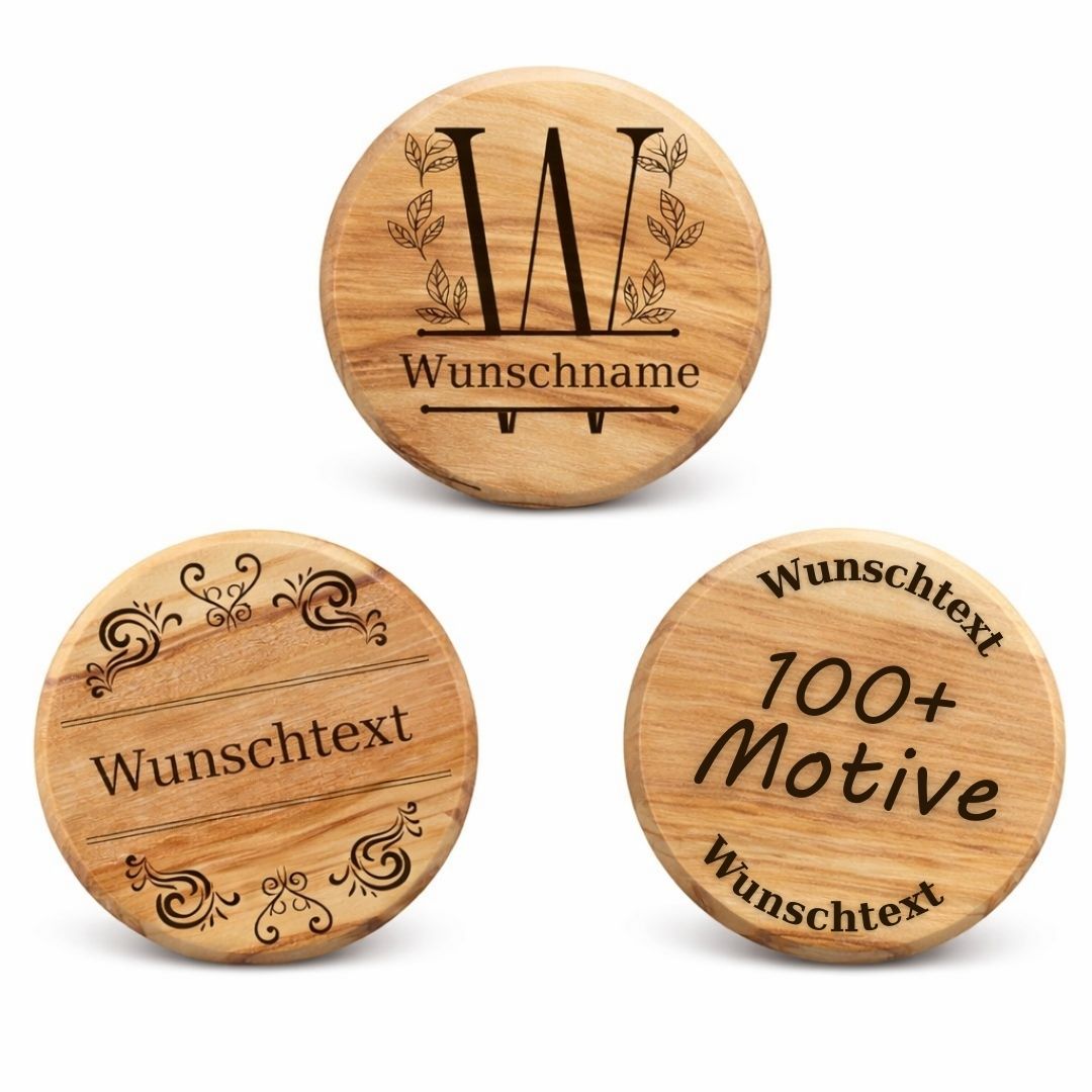 Personalisierter Flaschenöffner aus Olivenholz mit Gravur & Magnet | Geschenk für Männer, Vatertag, Geburtstag