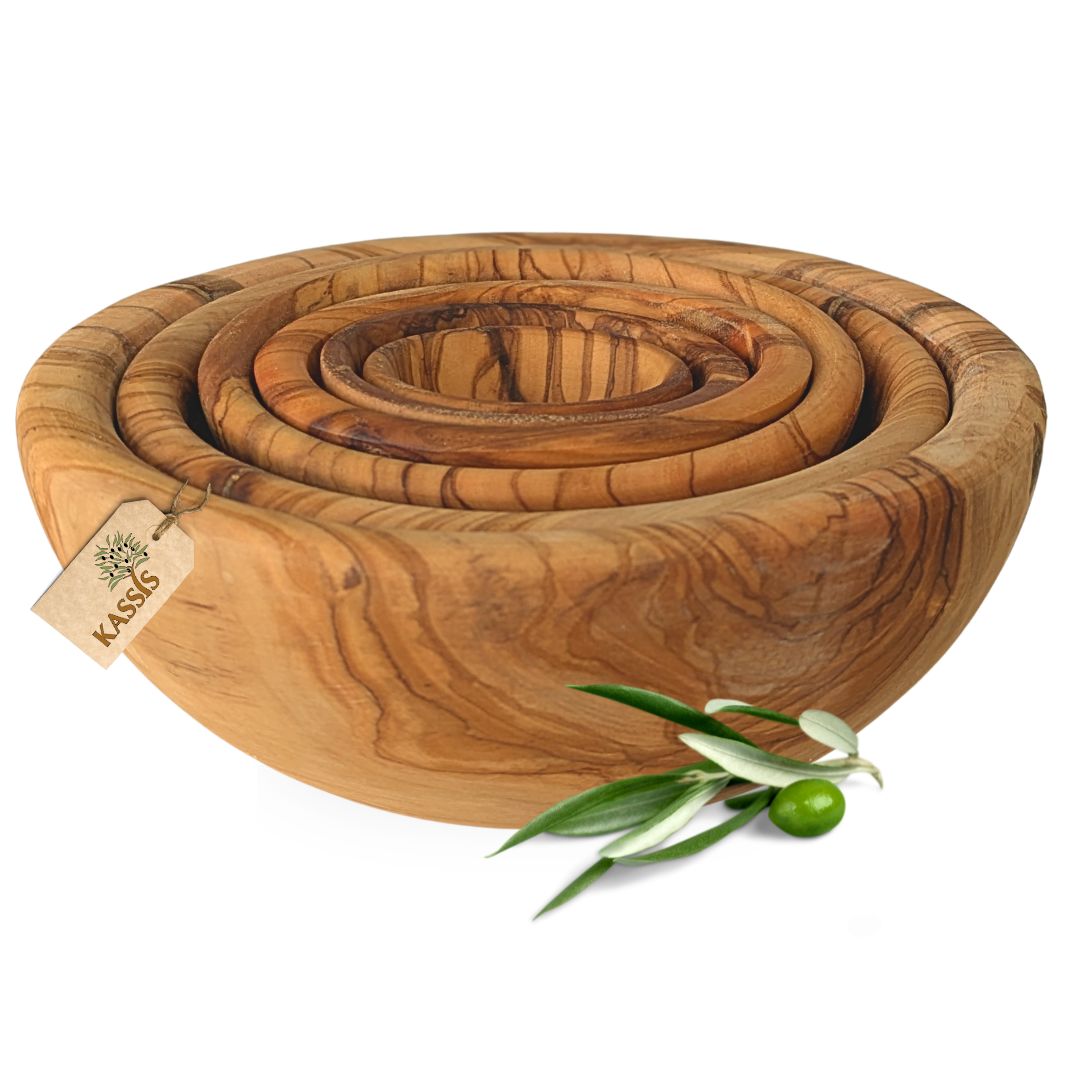 Schalenset aus Olivenholz | Holzschalen zum Servieren & Snacken