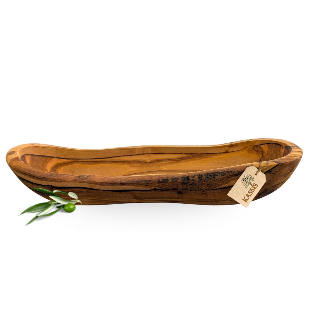 Baguetteschale aus Olivenholz | Brotschale & Servierschale aus Holz