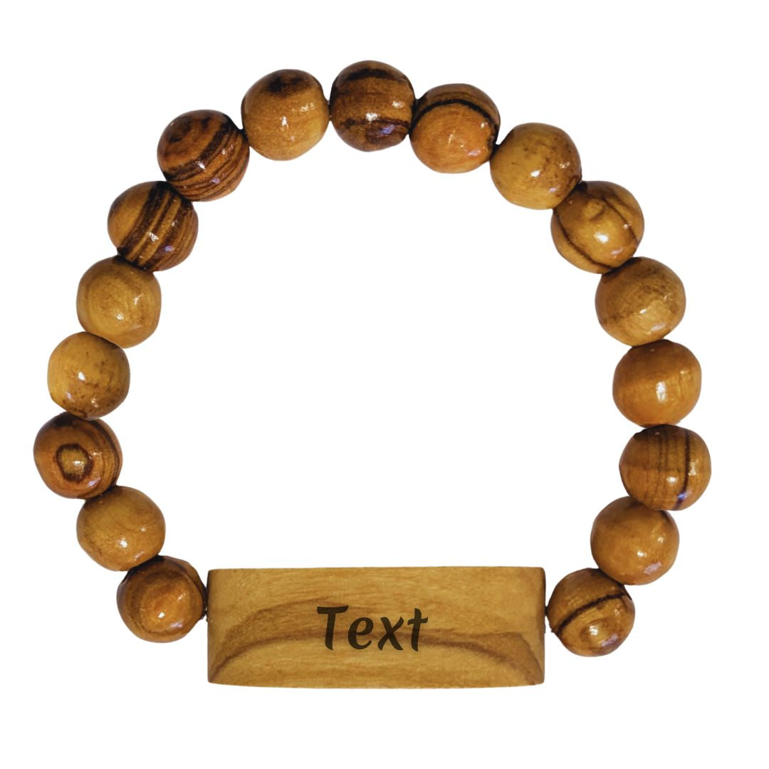 Personalisiertes Armband aus Olivenholz mit Gravur | Geschenk Geburtstag, Valentinstag, Jahrestag