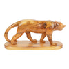 Handgeschnitzter Puma aus Olivenholz (groß) – Exklusive Holzskulptur aus Bethlehem (14x30 cm)