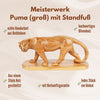 Handgeschnitzter Puma aus Olivenholz (groß) – Exklusive Holzskulptur aus Bethlehem (14x30 cm)