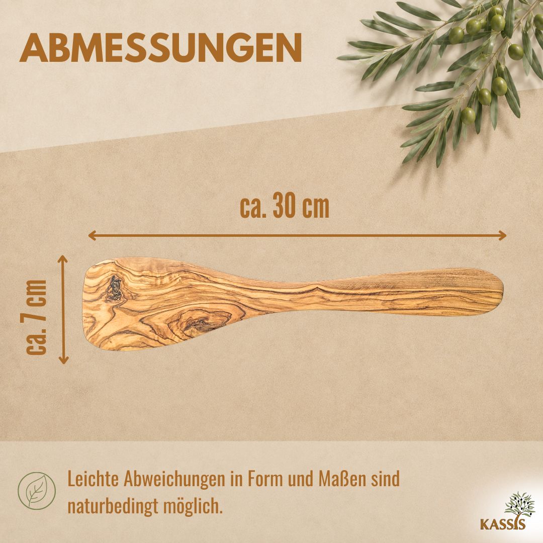 Bratwender aus Olivenholz | Pfannenwender aus Holz zum Kochen & Braten