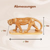 Handgeschnitzter Puma aus Olivenholz (groß) – Exklusive Holzskulptur aus Bethlehem (14x30 cm)