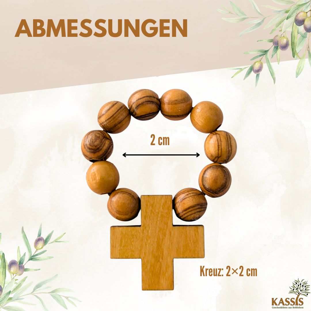 Olivenholz Fingerrosenkranz aus Bethlehem
