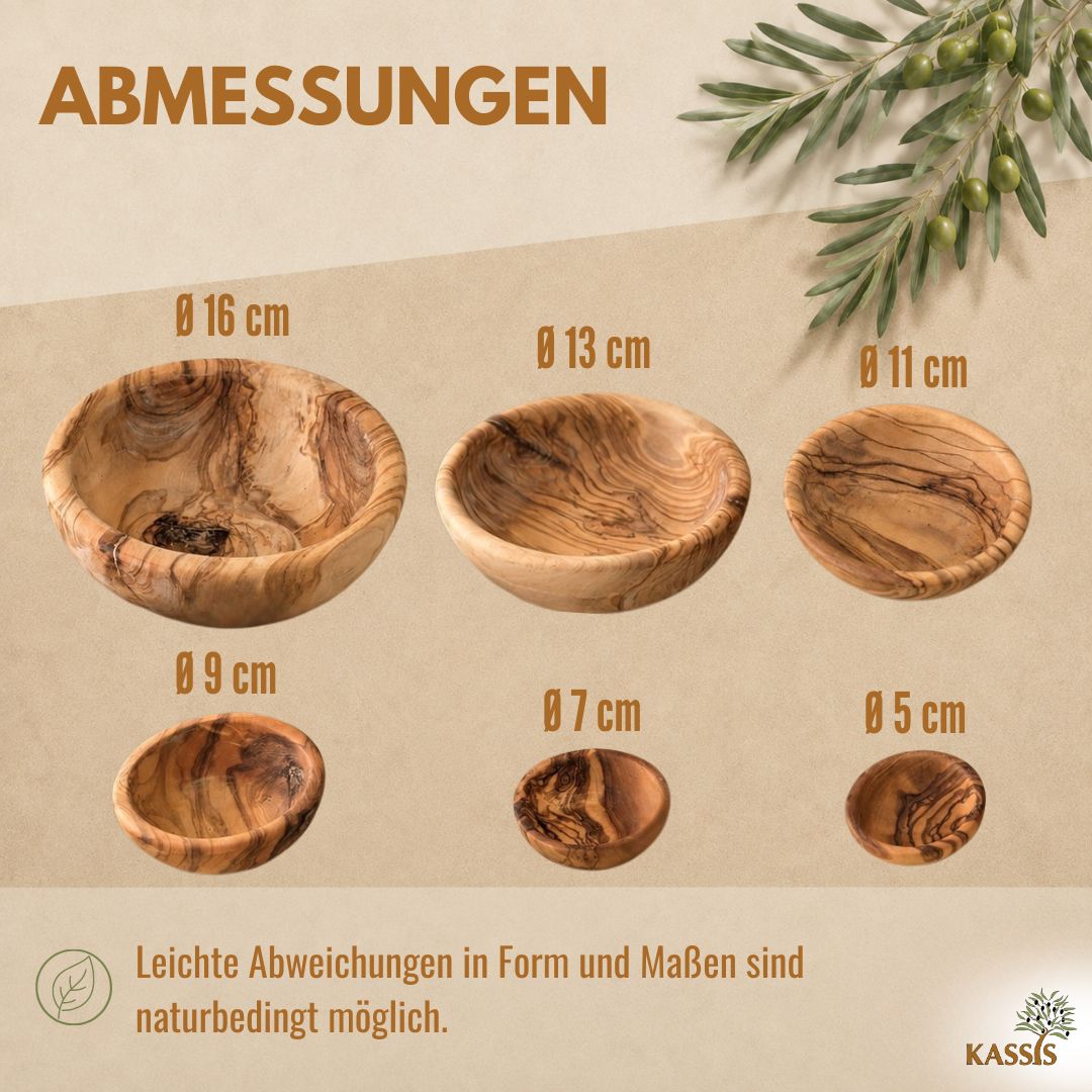 Schalenset aus Olivenholz | Holzschalen zum Servieren & Snacken