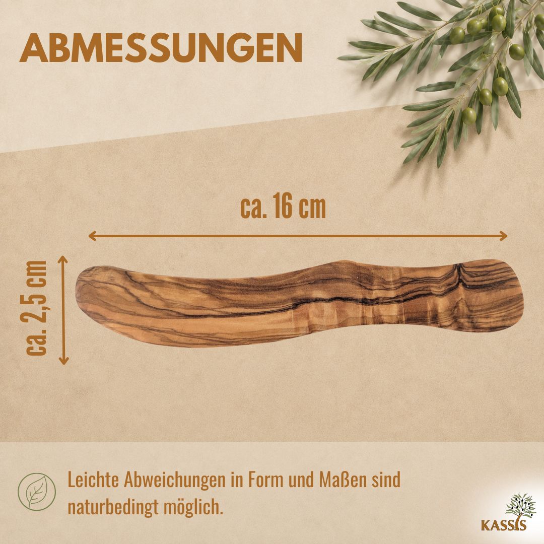 Buttermesser aus Olivenholz | Streichmesser & Frühstücksmesser aus Holz