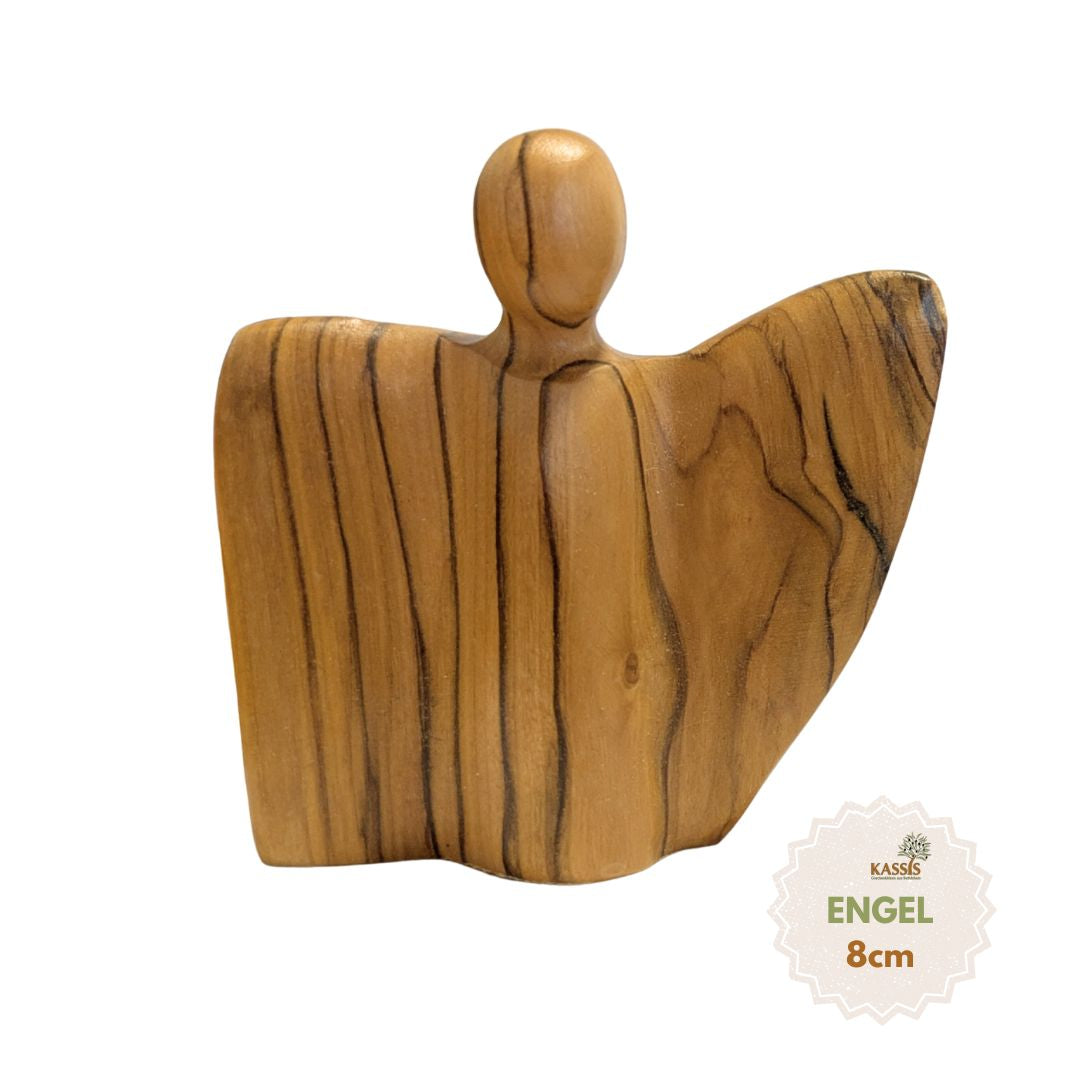 Geflügelte Engel-Figur aus Olivenholz - hergestellt in Bethlehem