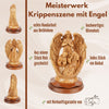 Handgeschnitzte Krippenszene mit Engel – Olivenholzskulptur aus Bethlehem (30 cm)