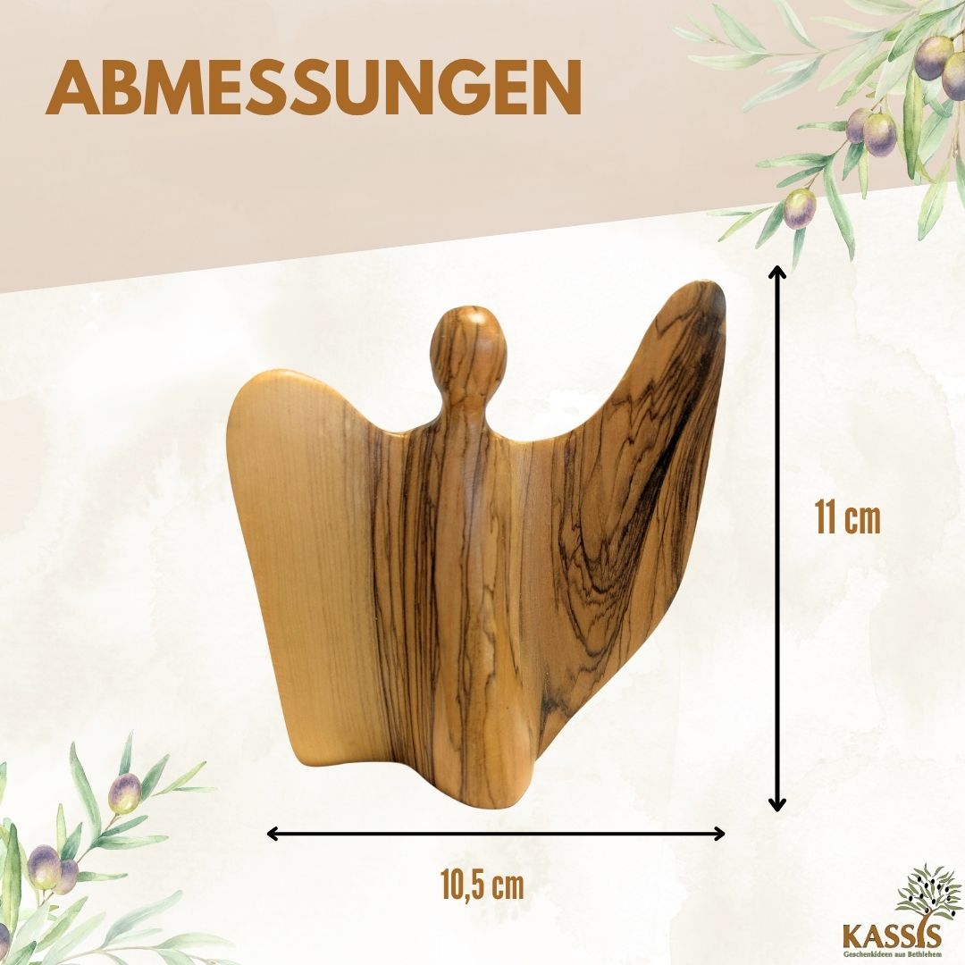 Geflügelte Engel-Figur aus Olivenholz - hergestellt in Bethlehem