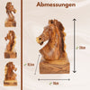 Handgeschnitzter Pferdekopf aus Olivenholz (groß) – Exklusive Holzskulptur aus Bethlehem (24 cm)