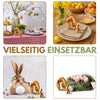 Personalisierter Osterhase im Ei Tischdeko aus Olivenholz