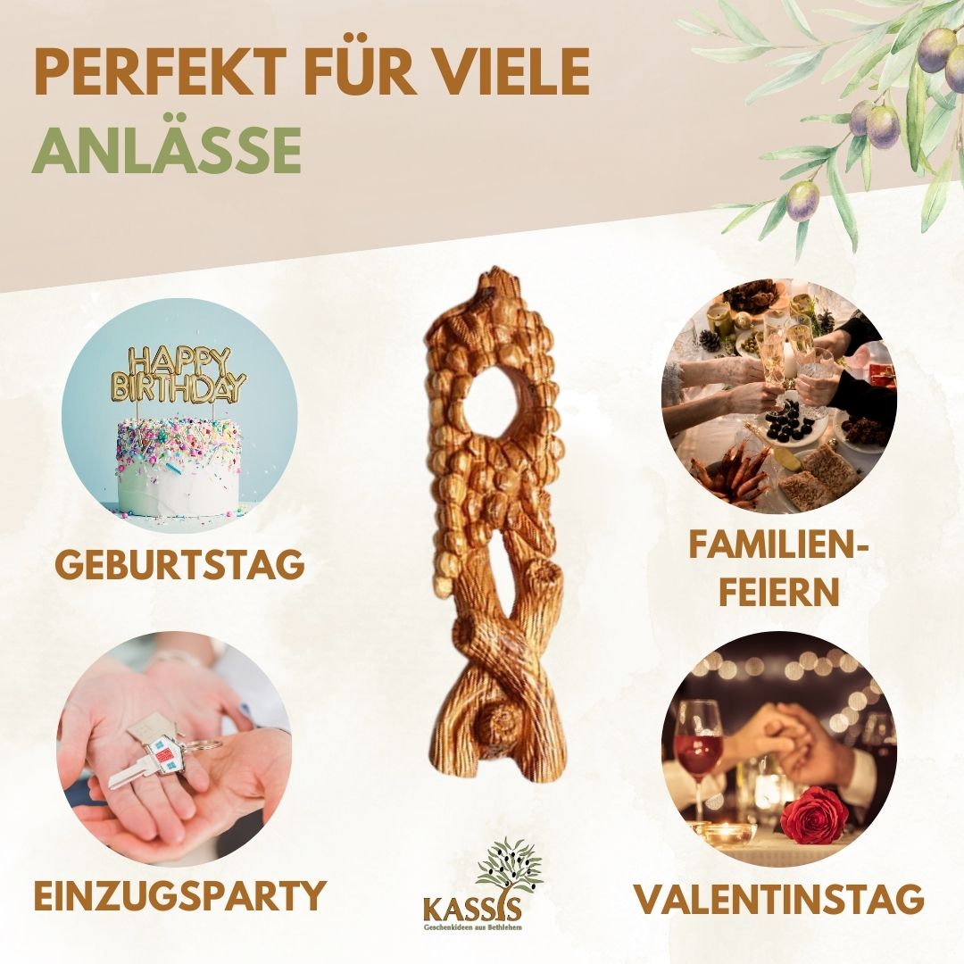 Weinflaschenhalter Weinrebe aus Olivenholz