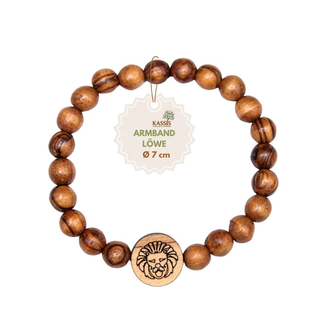 Olivenholz Armband mit Sternzeichen Anhänger | Personalisiertes Perlenarmband Damen & Herren, Geschenk Geburtstag