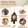 Weihnachtsdeko Baumschmuck Krippe im Tannenbaum mit Rinde 3er Set