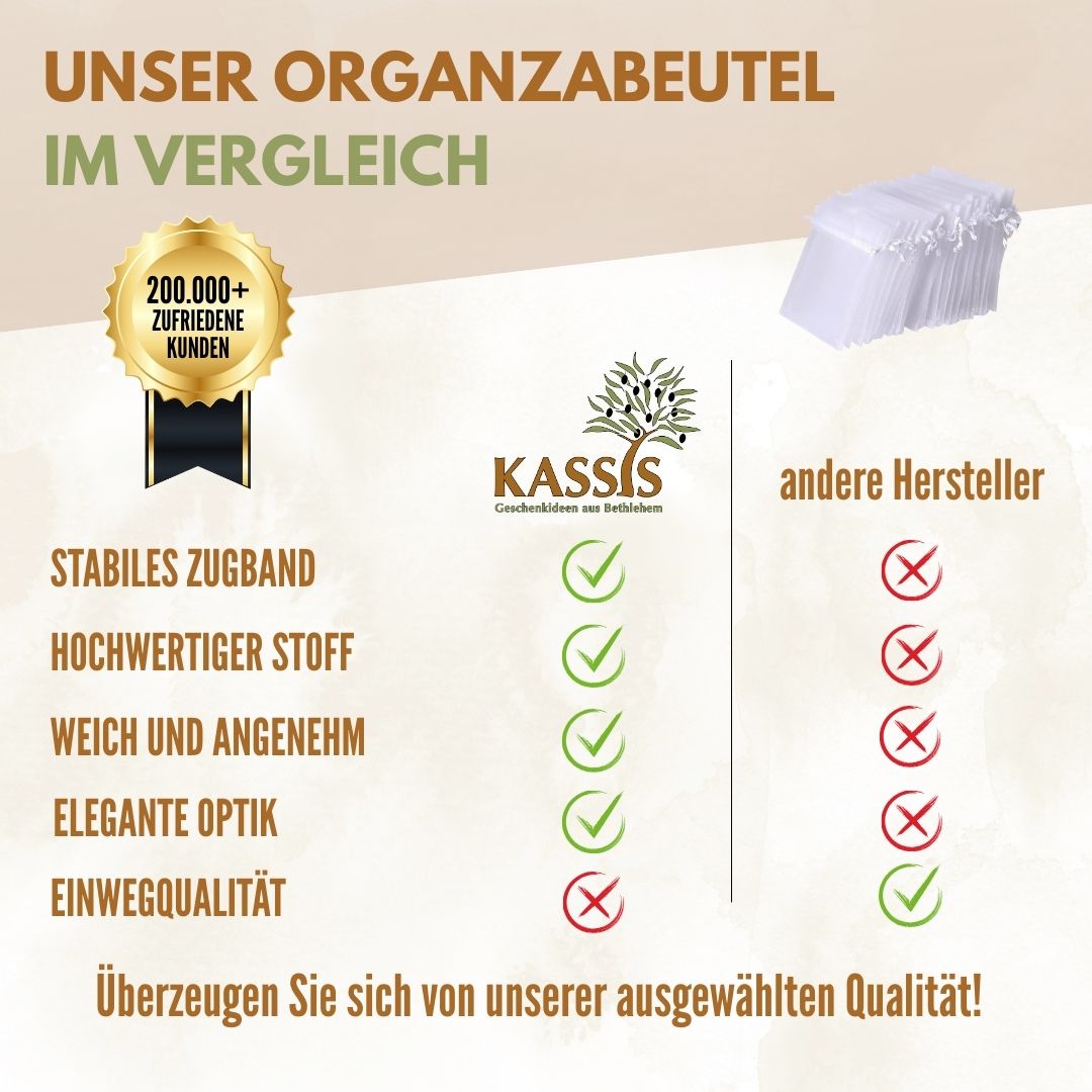 Organzasäckchen weiß 10 Stück | Geschenkbeutel für Schmuck, Hochzeit, Taufe, Gastgeschenke