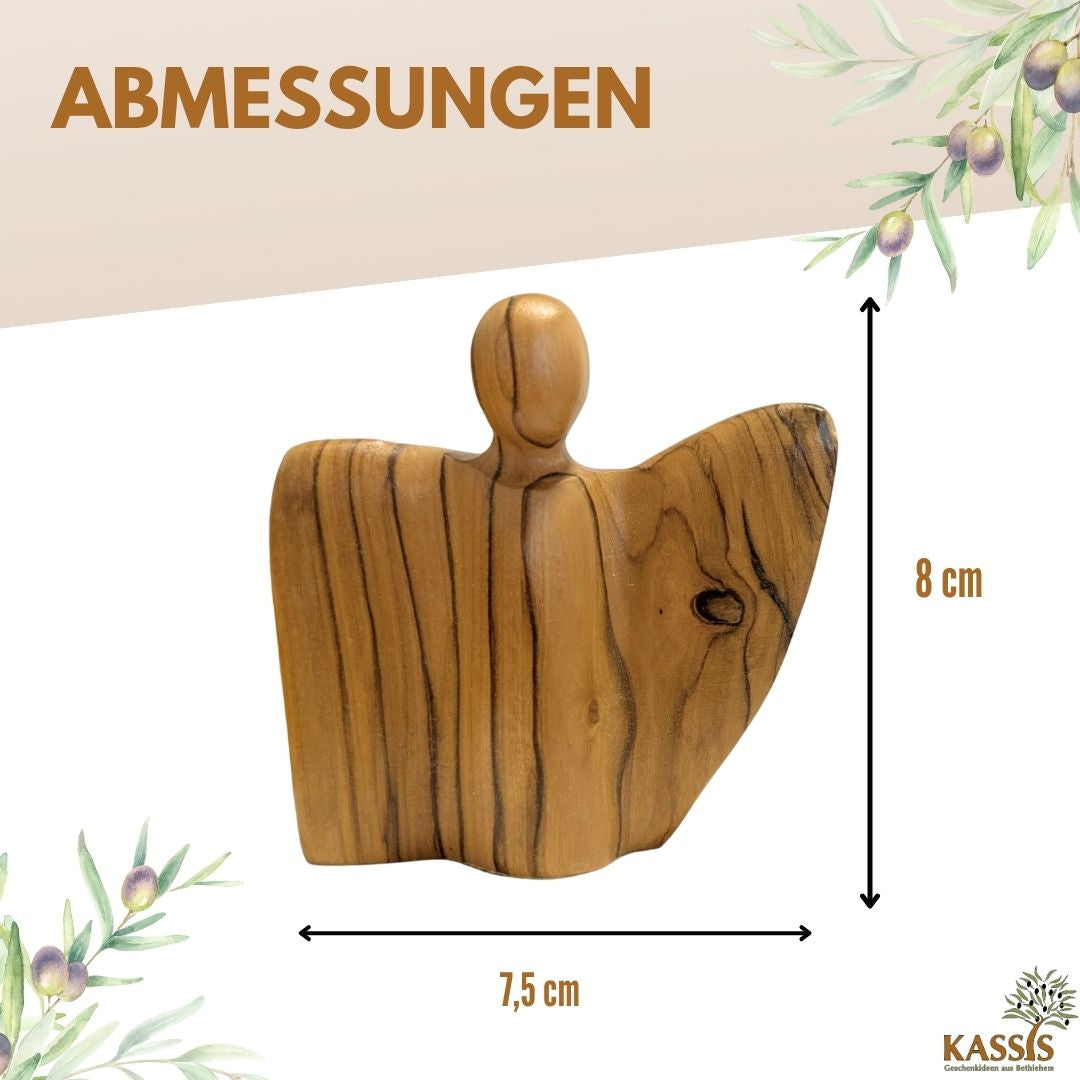 Geflügelte Engel-Figur aus Olivenholz - hergestellt in Bethlehem