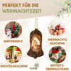 Weihnachtsdeko Baumschmuck Krippe in Glocke mit Rinde 3er Set