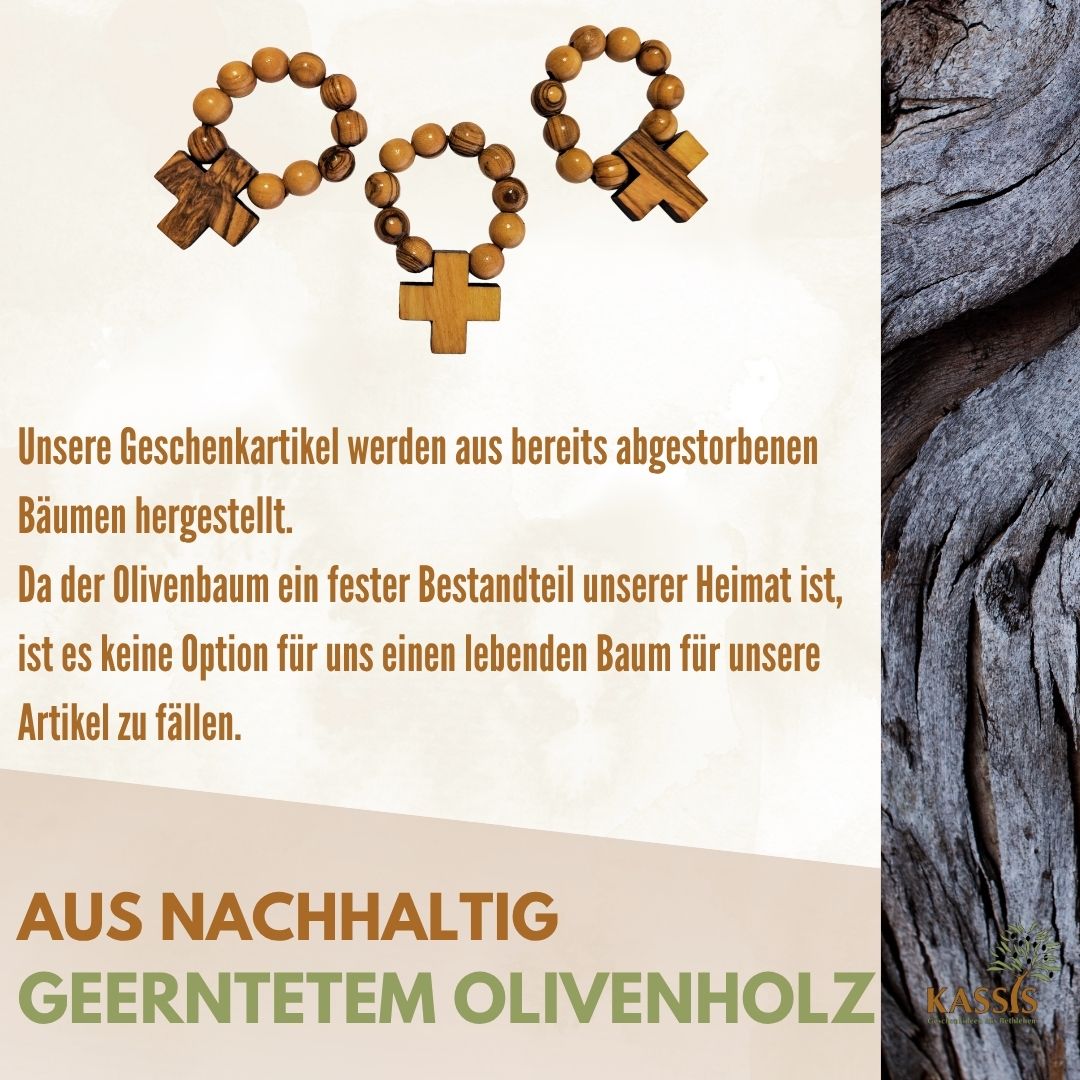 Olivenholz Fingerrosenkranz aus Bethlehem