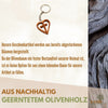 Schlüsselanhänger Kreuz im Herz aus Olivenholz