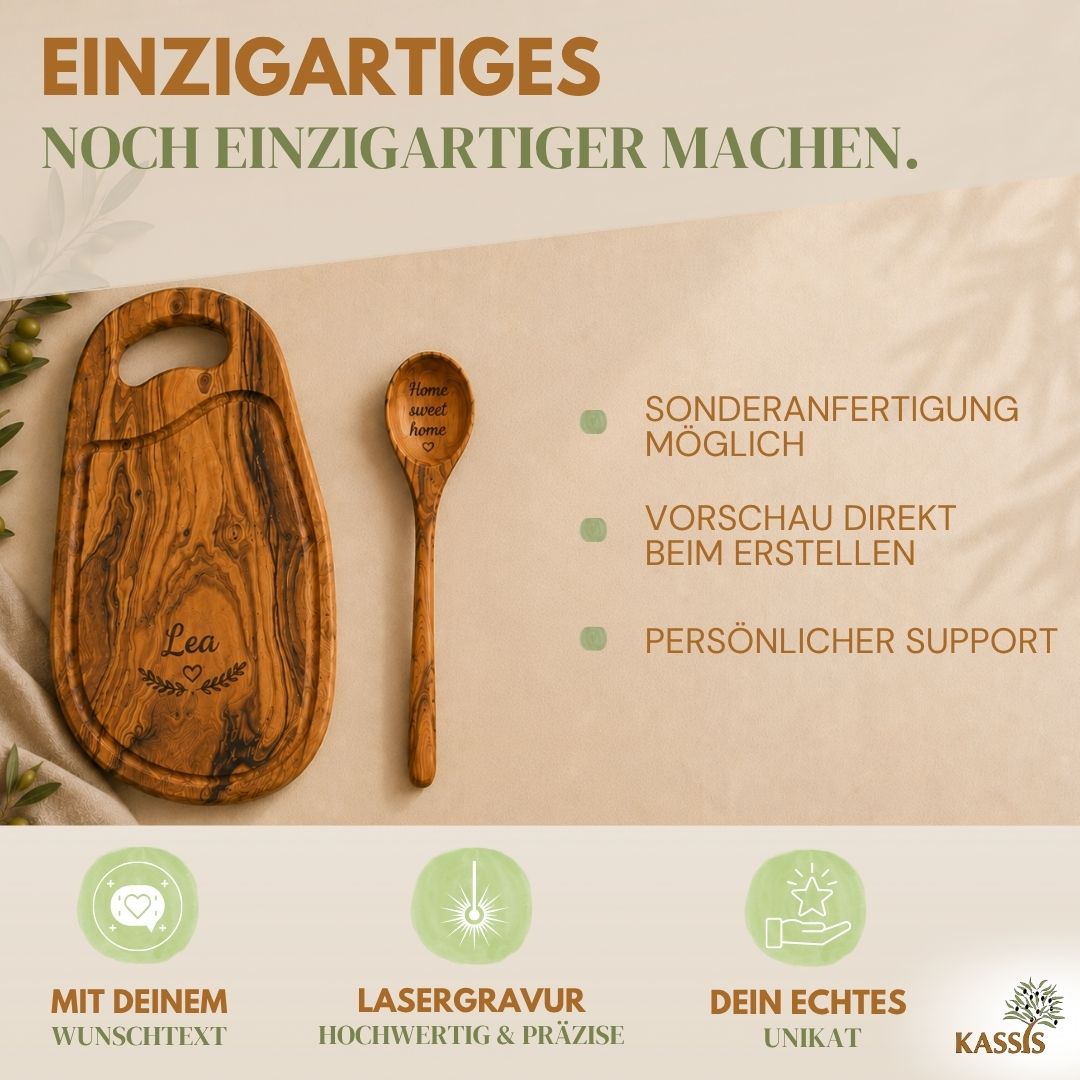 Baguetteschale aus Olivenholz | Brotschale & Servierschale aus Holz