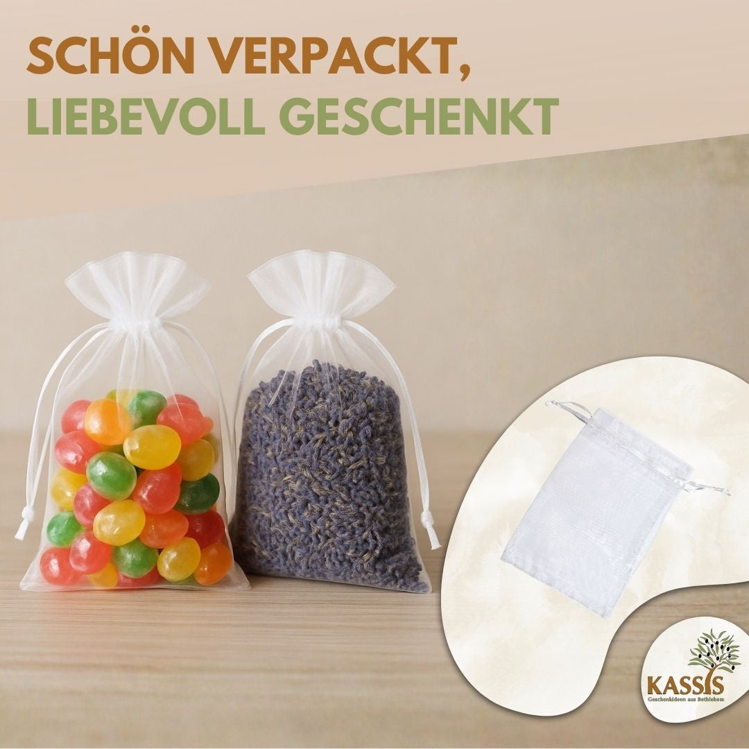 Organzasäckchen weiß 10 Stück | Geschenkbeutel für Schmuck, Hochzeit, Taufe, Gastgeschenke