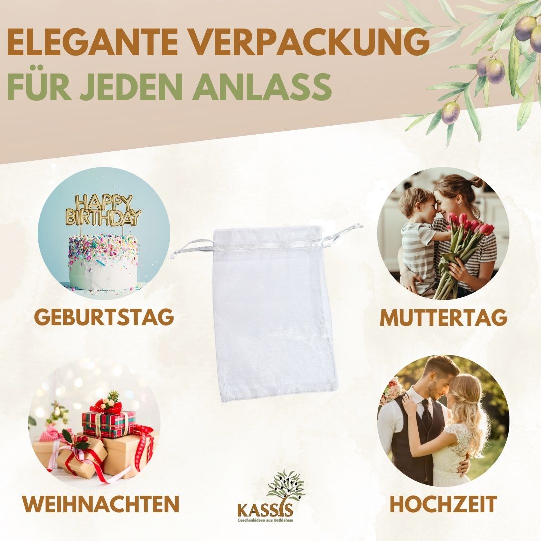 Organzasäckchen weiß 10 Stück | Geschenkbeutel für Schmuck, Hochzeit, Taufe, Gastgeschenke