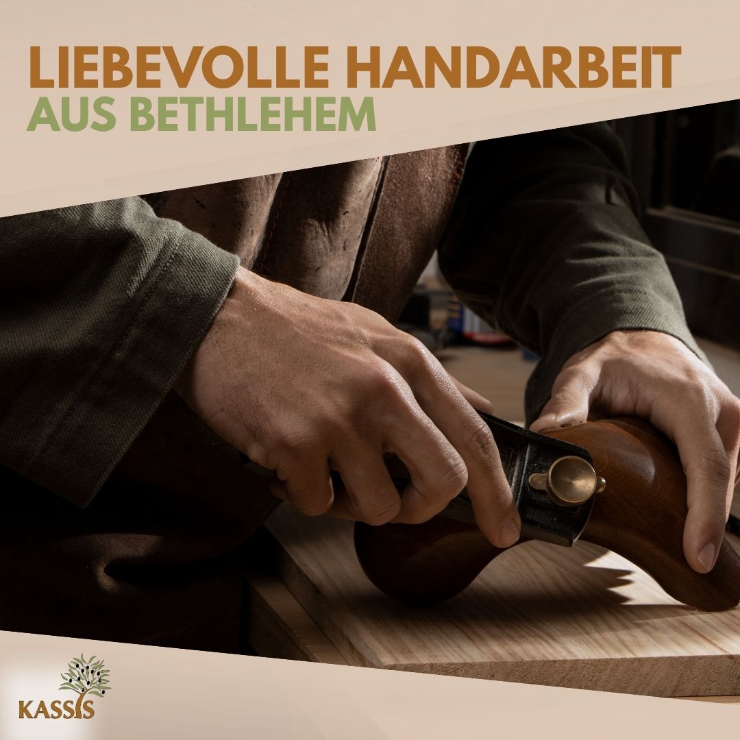 Krippe aus Olivenholz mit Rinde, 10 cm | Weihnachtsdeko & Geschenk für Advent und Weihnachten