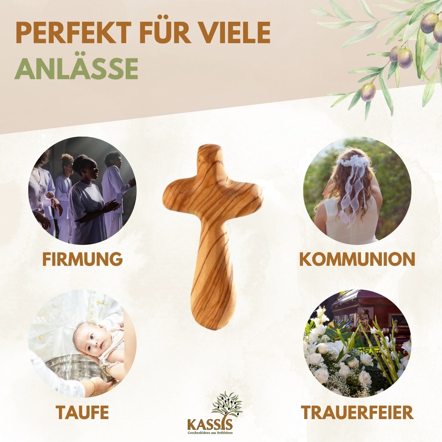 Zweite Wahl: Kreuz-Handschmeichler aus Olivenholz – mit kleinen Makeln