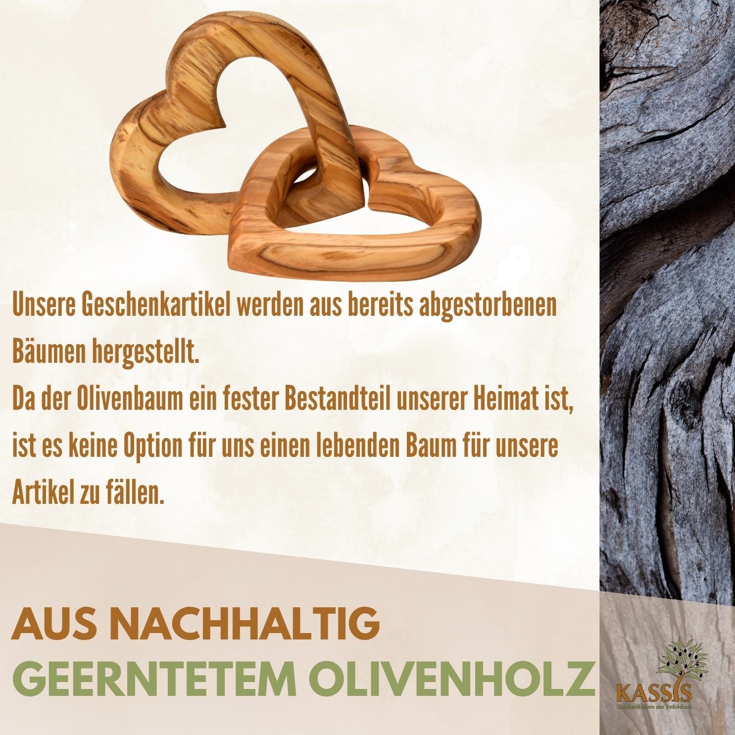 Olivenholz verbundene Herzen | Geschenk Hochzeit, Verlobung, Valentinstag, Jahrestag, Liebe