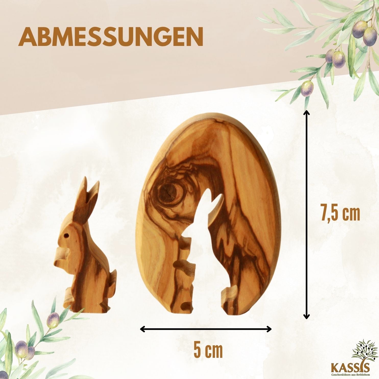 Personalisierter Osterhase im Ei aus Olivenholz mit Gravur | Tischdeko Ostern, Geschenk, Frühlingsdeko