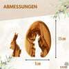 Personalisierter Osterhase im Ei Tischdeko aus Olivenholz