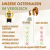 Personalisierter Osterhase im Ei Tischdeko aus Olivenholz