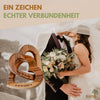 Olivenholz personalisierte verbundene Herzen 10 cm Geschenk zur Hochzeit Valentinstag Jubiläum