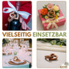 Olivenholz personalisierte verbundene Herzen 10 cm Geschenk zur Hochzeit Valentinstag Jubiläum