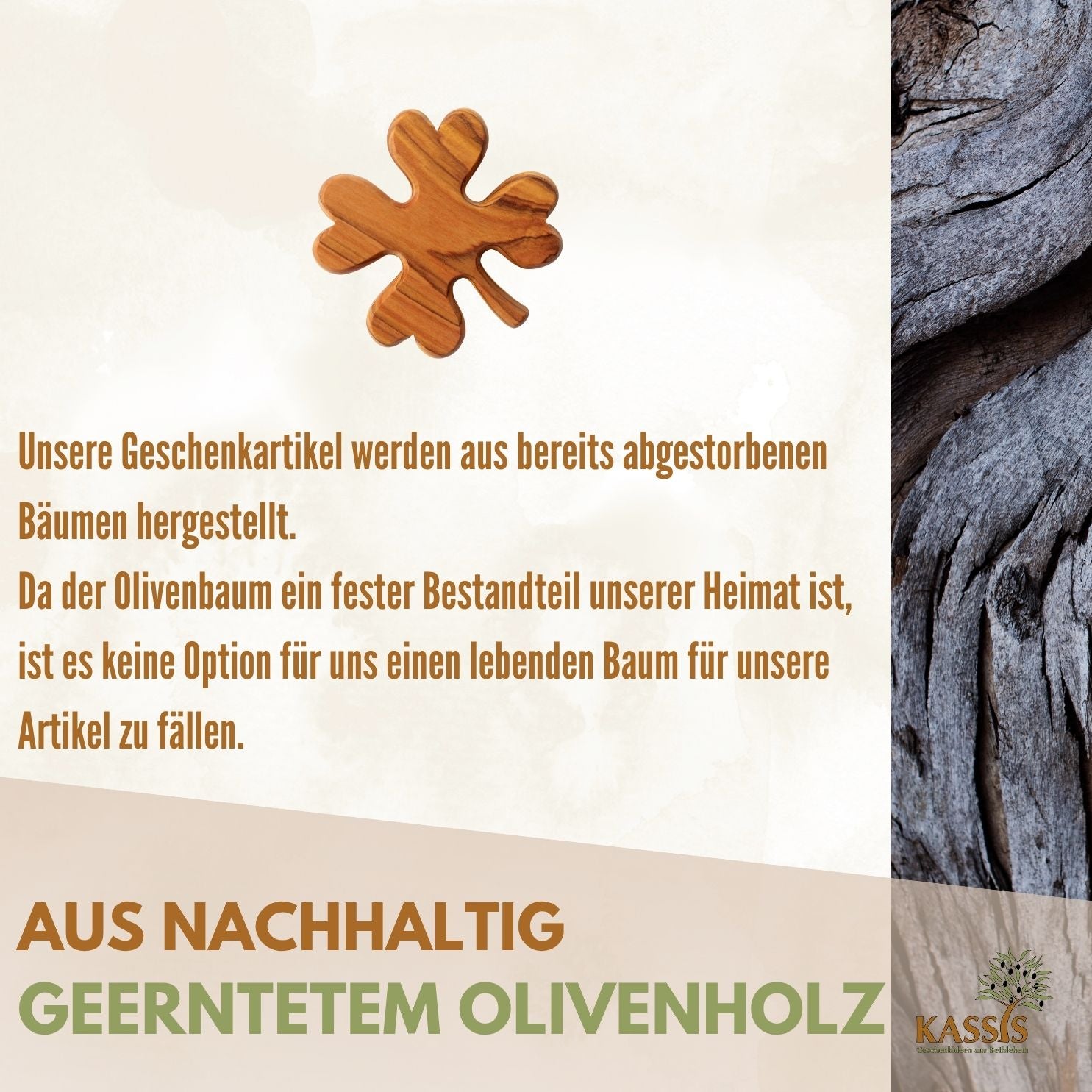 Personalisiertes Kleeblatt aus Olivenholz mit Gravur | Glücksbringer Handschmeichler Geschenk für Geburtstag, Prüfung, Neuanfang