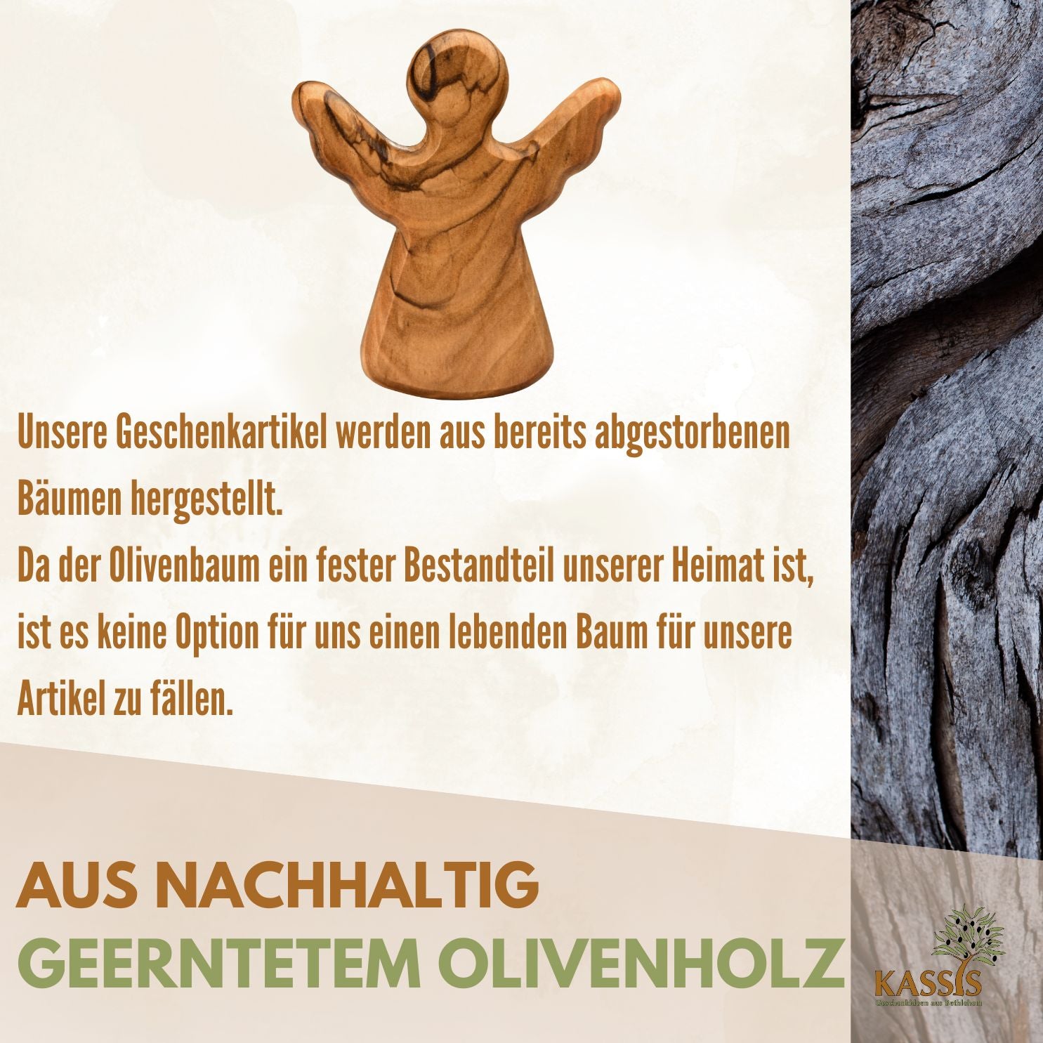 Handschmeichler Schutzengel aus Olivenholz mit Spruch „Du schaffst das“ | Mutmacher Geschenk, Glücksbringer Prüfung, Neustart