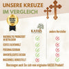 Personalisiertes Kreuz mit runden Kanten aus Olivenholz