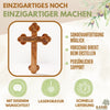Personalisiertes Kreuz mit runden Kanten aus Olivenholz