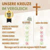Schlichtes Kreuz aus Olivenholz mit Gravur