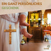 Schlichtes Kreuz aus Olivenholz mit Gravur